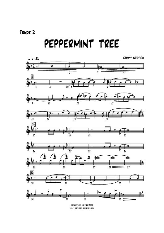 Peppermint Tree - Tenor Sax 2