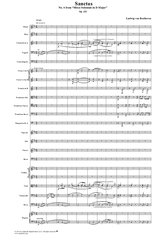 Missa Solemnis, No. 4: Sanctus - Full Score