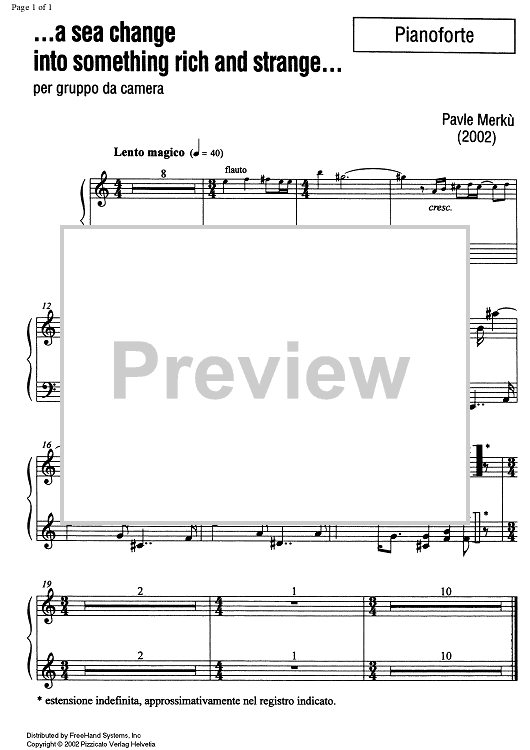 ...a sea change into something rich and strange - Piano