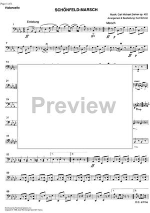 Schönfeld Marsch Op.422 - Cello