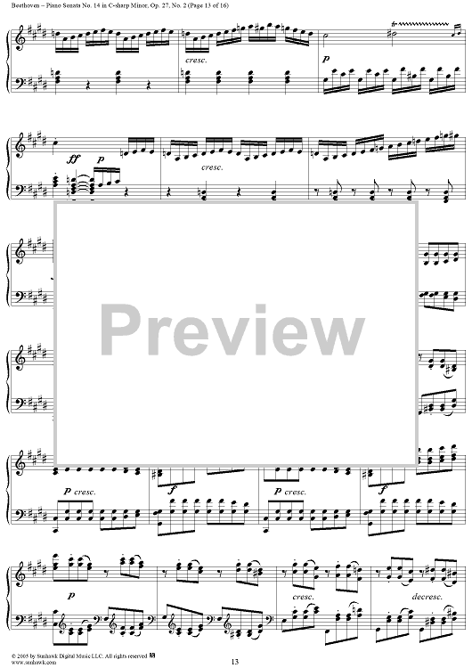 【中古】 Piano Sonata.14 Beethoven - Piano Sonata No.14, Op.27 No.2 - 3rd Movement