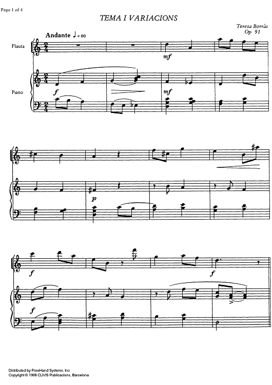 Tema i variacionis Op.91 - Flute