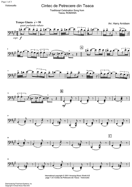 Cintec de Petrecera din Teaca - Cello