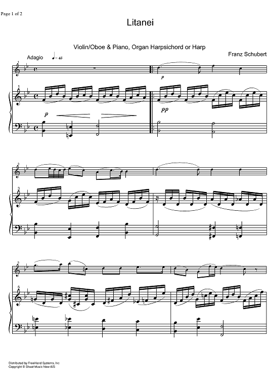 Litanei auf das Fest Allerseelen D343 - Score