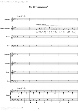 Messa da Requiem: No. 10. Lacrymosa