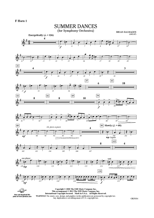 Summer Dances - F Horn 1