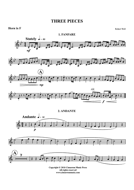 Three Pieces - Horn in F