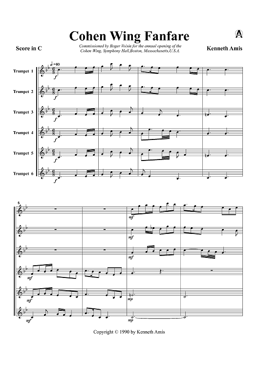 Cohen Wing Fanfare - Score in C