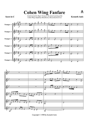 Cohen Wing Fanfare - Score in C
