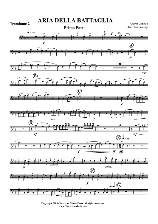 Aria Della Battaglia - Trombone 2