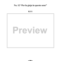 "Per la gioia in questo seno", No. 12 from "Ascanio in Alba", Act 1, K111 - Full Score