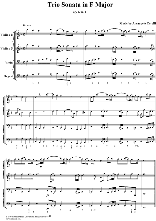 Trio Sonata in F major - Op. 1 no. 1
