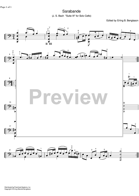 Suite No. 3 C Minor BWV 1009 - Cello