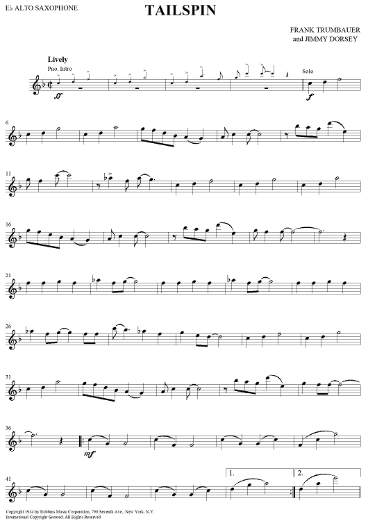 Tailspin - E-flat Alto Saxophone