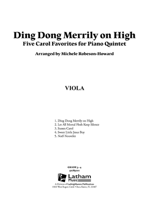 Ding Dong Merrily on High - Five Carol Favorites for Piano Quintet - Viola