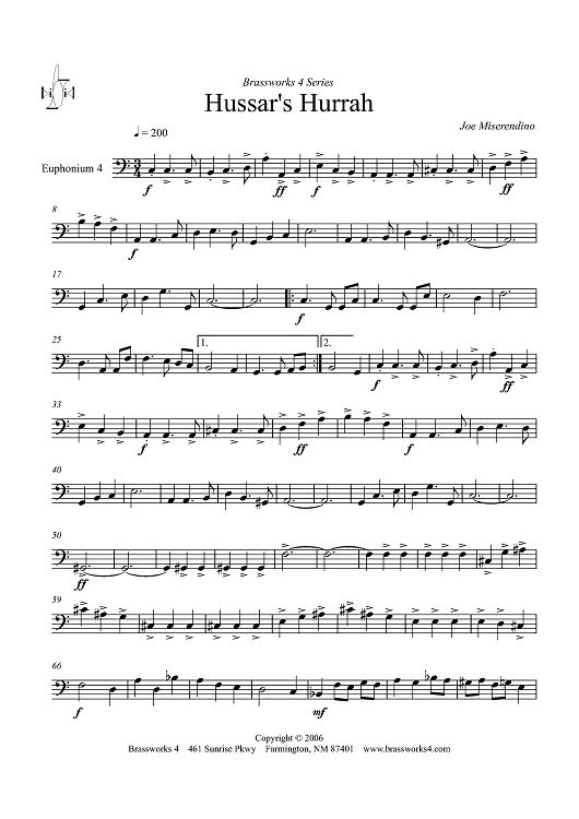 Hussar's Hurrah - Euphonium 4 BC