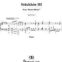 Bunte Blätter, Op. 99, No. 03, Stücklein III (Three Little Pieces, III.)