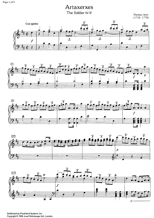 The Soldier tir'd from Artaxerxes