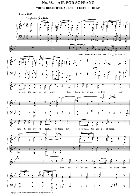 Messiah, no. 38: How beautiful are the feet of them - Piano Score