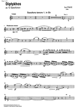 Diptykhos - B-flat Tenor Saxophone 1
