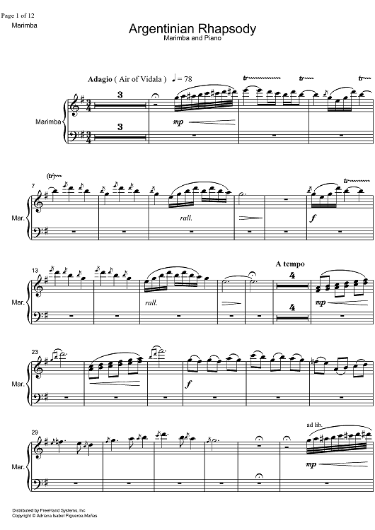 Argentinian Rhapsody - Marimba