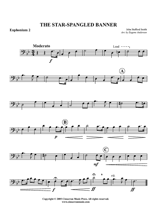 The Star-Spangled Banner - Euphonium 2 BC/TC