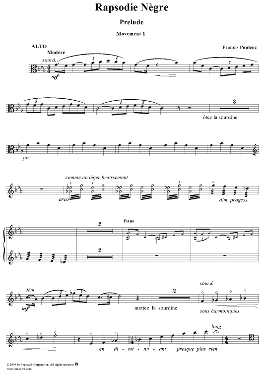 Rapsodie Nègre - Viola