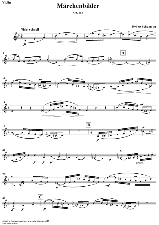 Märchenbilder Opus 113 (Contes De Fées) Pour Alto Et Piano | Partition Musicale Classique