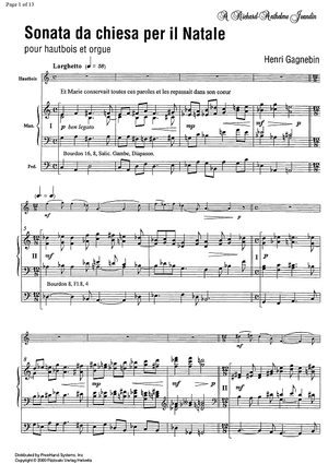 Sonata da chiesa per il Natale - Score