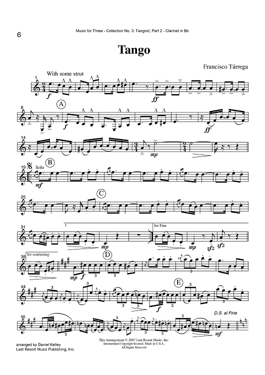Tango - Part 2 Clarinet in Bb