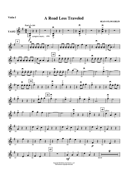 A Road Less Traveled - Violin 1