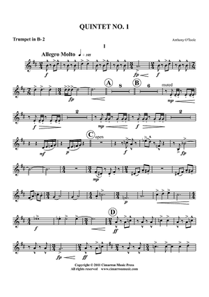 Quintet No. 1 - Trumpet 2 in Bb