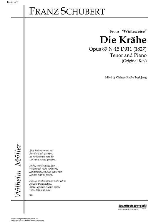 Die Krähe Op.89 No.15 D911