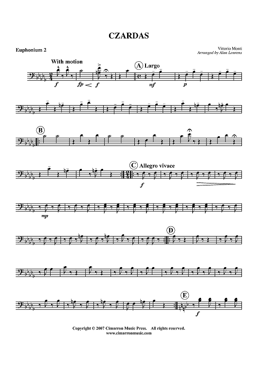Czardas - Euphonium 2 BC/TC