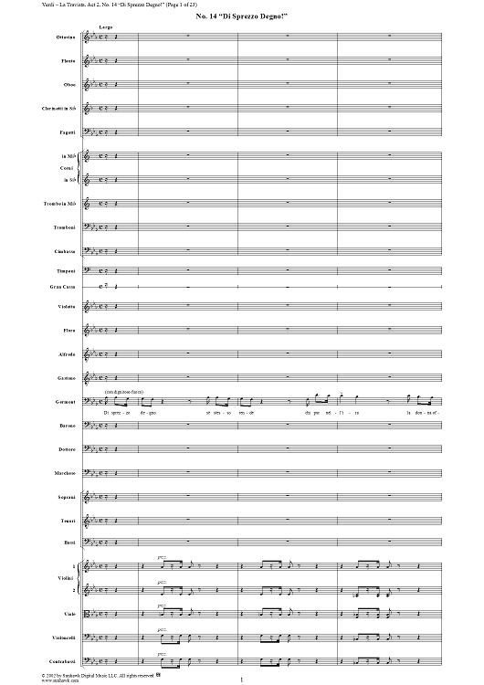 Di sprezzo degno!, No. 14 from "La Traviata", Act 2 - Full Score