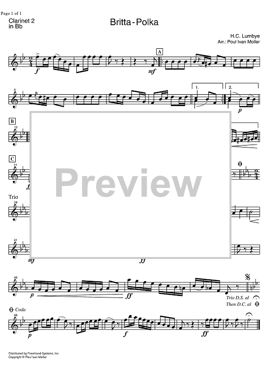 Britta Polka - B-flat Clarinet 2