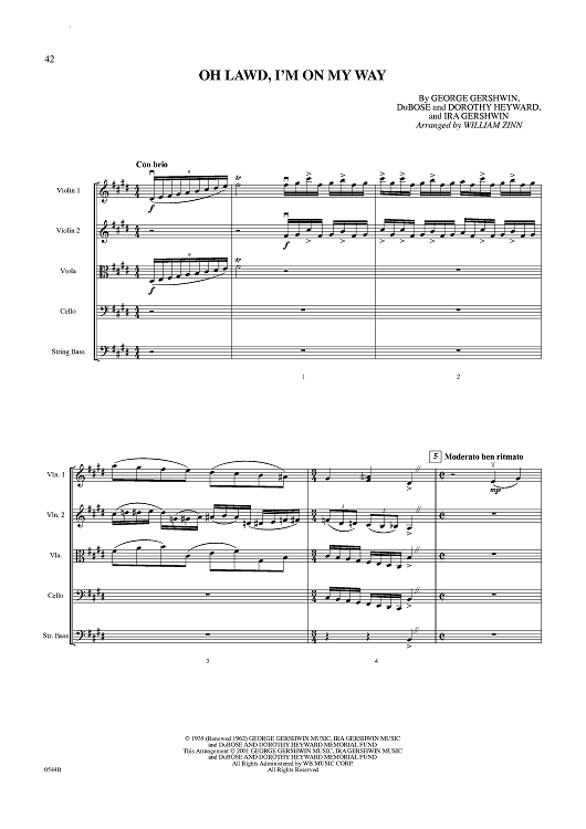 Oh Lawd, I'm on My Way - Conductor's Score