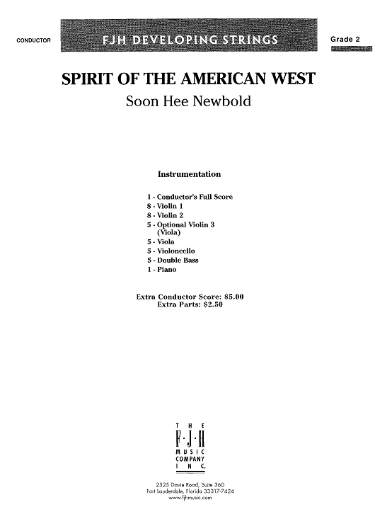 Spirit of the American West - Score Cover