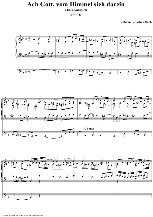 Ach Gott, vom Himmel sieh darein, BWV741