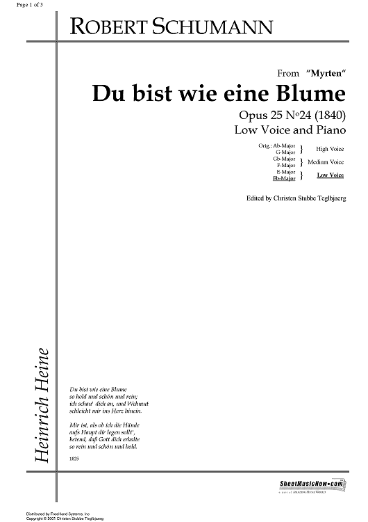 Du bist wie eine Blume Op.25 No.24