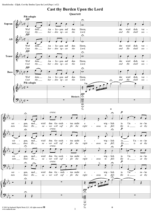 Cast thy Burden Upon the Lord - No. 15 from "Elijah", part 1