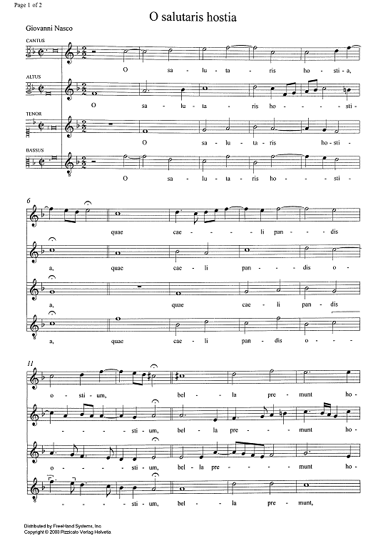 O salutaris hostia - Score