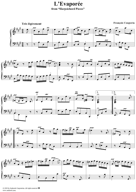 Harpsichord Pieces, Book 3, Suite 15, No. 3: L'Evaporée