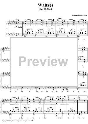 Waltzes, op. 39, no. 2 in E major