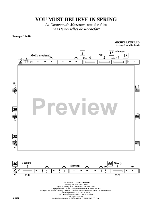 You Must Believe in Spring - Bb Trumpet 1