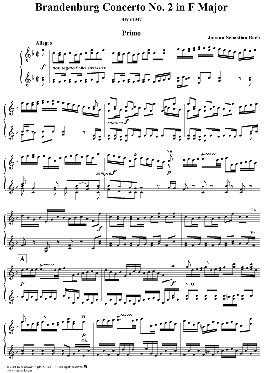 Brandenburg Concerto No. 2 in F Major, BWV1047
