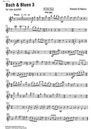 Bach and  Blues  3 - E-flat Alto Saxophone