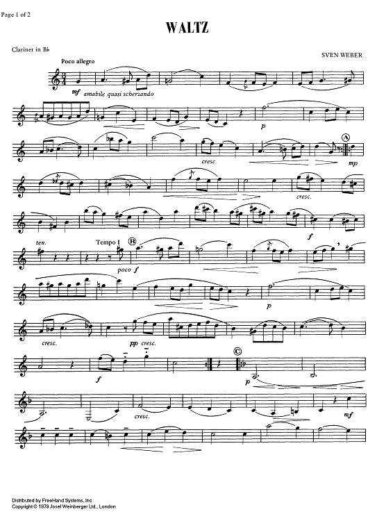 Moderate 2/4 - Waltz - Clarinet