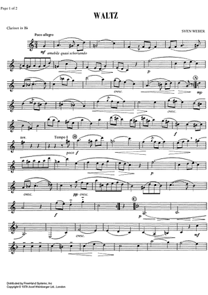 Moderate 2/4 - Waltz - Clarinet