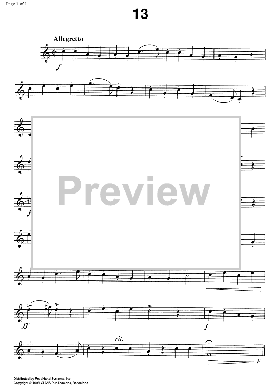 Studies for clarinet, Vol. 2 No.13 - Clarinet